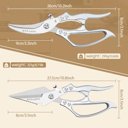 Huusk Heavy Duty Kitchen Scissors Set – All Purpose Japanese Poultry Shears