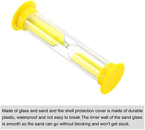 PATIKIL 3 Minute Sand Timer, 4Pcs Small Sandy Clock with Plastic Cover, Count Down Sand Glass for Games, Kitchen, Party Favors DIY Decoration, Yellow