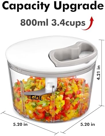 GDL Food Chopper, Vegetable Chopper, Pull String Onion Chopper Dicer, 800ML