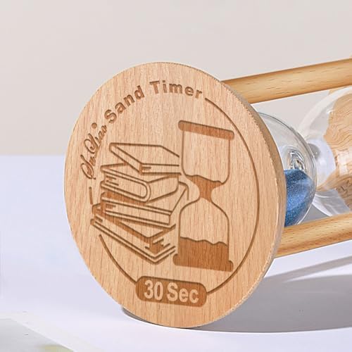 SuLiao Wooden Sand Timer 30 Second Hourglass, Blue Wood Sand Clock, Small Watch 30 Sec Timer, Hour Glass Sandglass for Home, Reloj De Arena, Office, Decorative, Game, Classroom, Kitchen