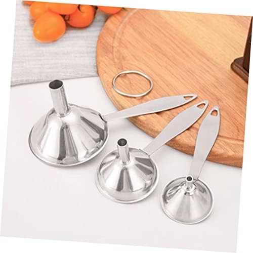 Stainless Steel Funnel Set 3 Piece Mini Size for Kitchen Use