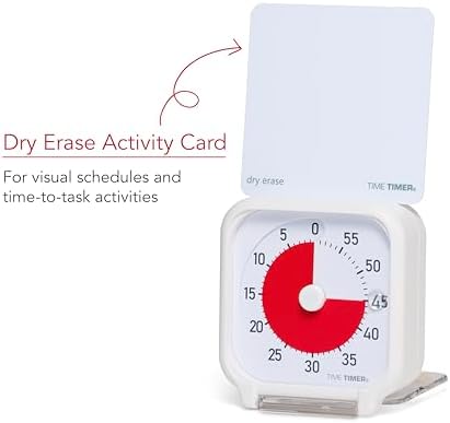 Time Timer 3 Inch Visual Timer – 60-Minute Quiet Portable Countdown Timer for Kids, Teachers, Students & Adults – Helps with Focus, Transitions, ADHD, Autism & Time Blindness – (Red & White)