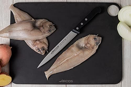Arcos Sole Knife/Fish Knife Nitrum Stainless Steel and 170 mm blade. Designed for handling and preparing fish. Ergonomic Polypropylene Handle. Series UNIVERSAL. Color Black