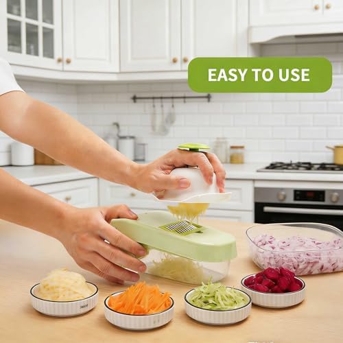 Thalirem 17-in-1 Vegetable Chopper with Container and 4 Blades