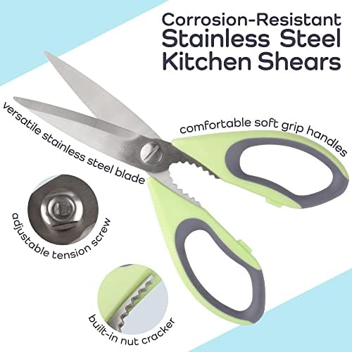 Premium Kitchen Shears - Bay Leaf Green - 3 Scissors