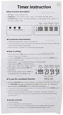 Timer Digital 999 Days Countdown Clock Timer Magnetic Backing for Vacation Retirement Wedding Lab Kitchen Project Meeting, Black
