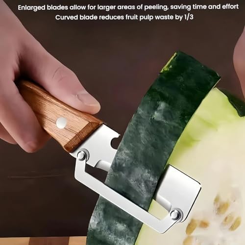 Multi-functional Vegetable Peeler for Kitchen, Premium-Grade Fruit & Vegetable Peeler, Wooden Handle Design with Bottle Opener, Ergonomic Handle, Suitable for Fruits, Sugar Cane, Pumpkin (3Pcs)