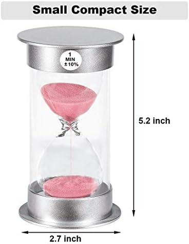 SuLiao 1 Minute Hourglass Timer Sand Clock, Unbreakable Pink Sand Watch one Minute, Colorful Plastic Hour Glass Sandglass for Kids, Games, Classroom, Decorative