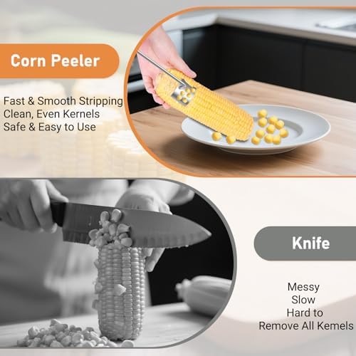 1 Pack Stainless Steel Corn Cob Stripper Tool, Fast Corn On The Cob Remover, Multi-Use Dishwasher Safe Kitchen Gadget for Home & Commercial Prep