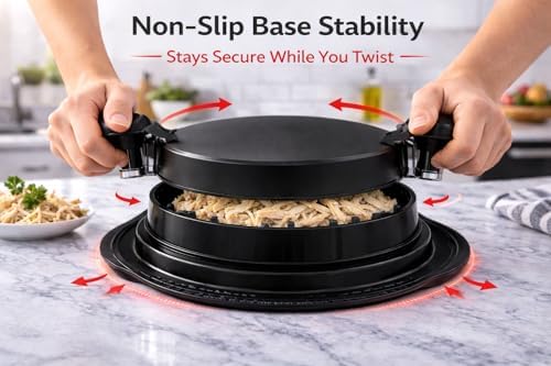 Chicken Shredder Tool Twist – Large Meat Shredder for Chicken Breast, Fast Manual Chicken Shredder Tool for Pulled Pork, Dishwasher Safe Handheld Meat Shredding Tool for Kitchen & BBQ