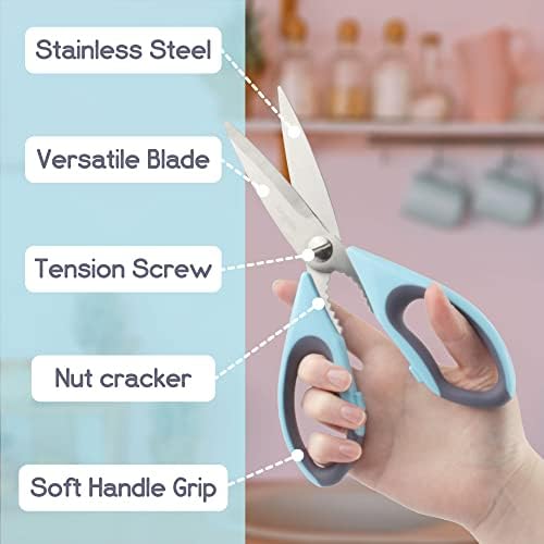 Premium Kitchen Shears - Peppercorn Blue - 3 Scissors
