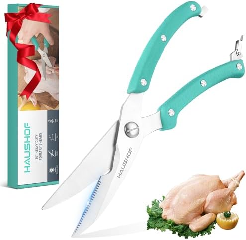 10" Poultry Shears, Stainless Steel Kitchen Scissors for Food