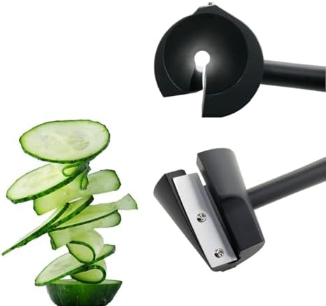 2PCS Spiral Vegetable Slicer Spiralizer, Chopper Vegetable Cutter, Vegetable Chopper Food Slicer Grater Handheld Spiralizer Vegetable Slicer Great Vegetable Spiralizer Cutter for Salad Vegetable