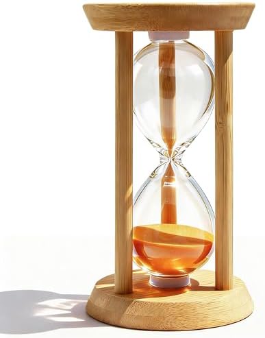 PROLOSO Wooden Hourglass Sand Timers 10 Minutes Large Bamboo Sand Clock 10 Min Glow in the Dark Sandglass for Kids Games Classroom Kitchen Decoration
