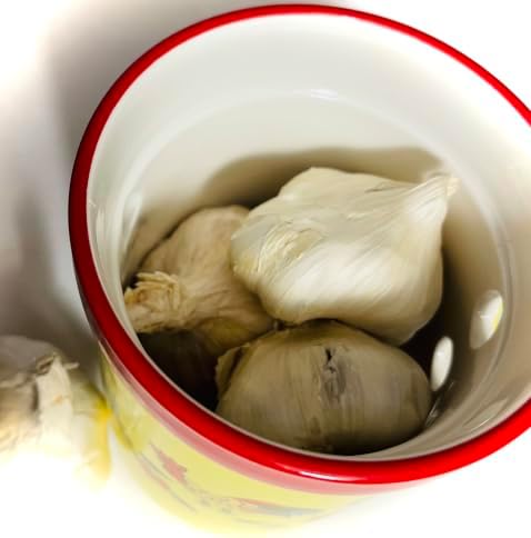 BonCera, Premium Ceramic Garlic Keeper Jar with Lid - Yellow Rooster