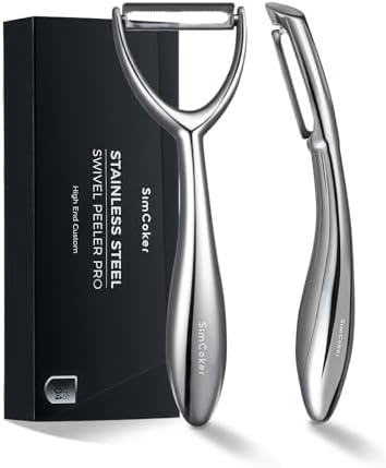 Vegetable Peeler Set, Ultra Sharp Stainless Steel Y Peeler & I Peeler for Potatoes, Fruits and Vegetables, Serrated Blade Kitchen Peeler with Ergonomic Handle