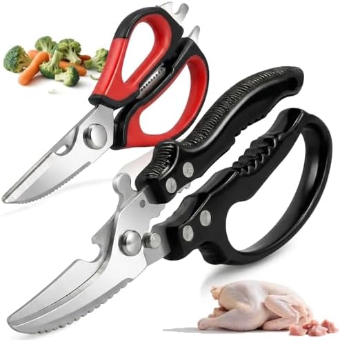 Kitchen Shears Heavy Duty Stainless Steel Cooking Scissors 2 Pack