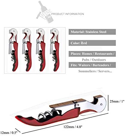 Professional Waiter Corkscrew Wine Openers Set(4PCS), Heavy Duty Stainless Steel Hinges Wine Key for Restaurant Waiters, Sommelier, Bartenders
