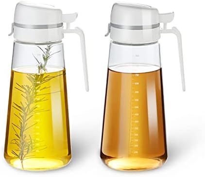 Oil Dispenser Bottle, 29oz Glass Oil Bottle with Scale, Kitchen
