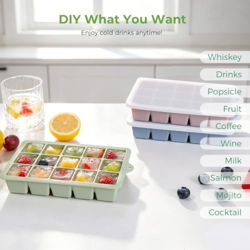 Silicone Ice Cube Trays With Lid