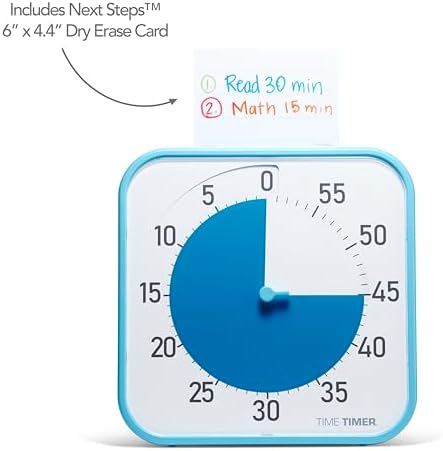 Time Timer Original 12" Visual Countdown Timer – Large 60-Minute Silent Classroom Visual Timer for SEL, Emotional Regulation, Focus, Calm Transitions, ADHD, Autism – (Blue & White)