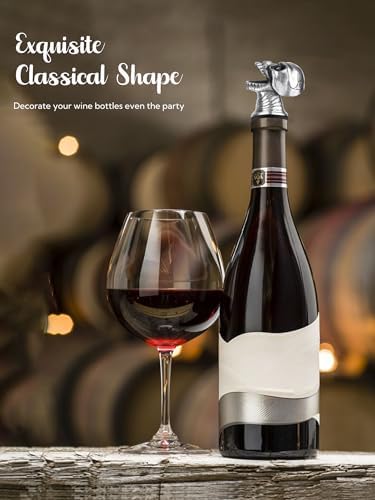 Skull Wine Pourer Spout for Bottles, Skeleton Head Liquor Pourer Stopper for Halloween Party, Gothic Bar Accessories for Wine Whiskey Spirits, No Drip Wine Dispenser Fits Most Standard Bottle Necks
