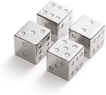 Outset Stainless Steel Whiskey Stone Set, 4 Dice Chillers