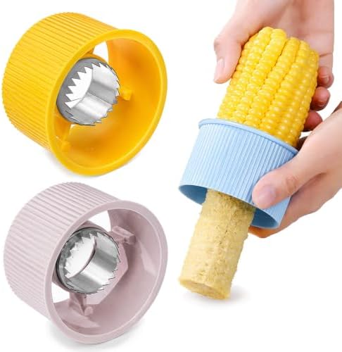 Corn Peeler, 2027 New Corn On the Cob Stripper Tool (Yellow+Beige)