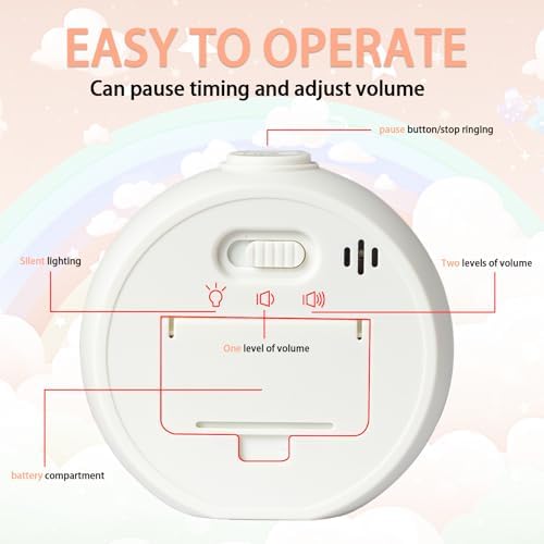 Visual Timer for Kids 60 Minute Countdown Timer for Classroom Study Office Kitchen with Silent Operation RoundTimer (Pink)