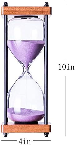 SAMLONG Large Hourglass Timer 30 Minute Decorative Wooden Sandglass, Purple