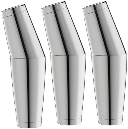 WOTOR Boston Cocktail Shaker Set of 3, 18 & 28 oz Stainless Steel (Silver)