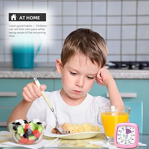 Secura 60-Minute Visual Timer, Silent Study Timer for Kids and Adults