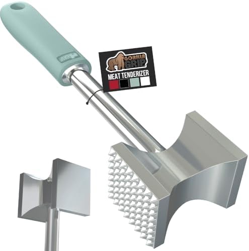GORILLA GRIP Patented BPA-Free Dual-Sided Meat Tenderizer Mallet, Mint