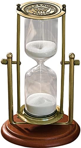 Vintage Hourglass Sand Timer Decor,360° Rotating 15 Min,7.48 inches
