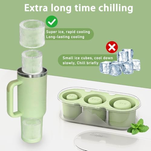 2PC Silicone Ice Mold for Stanley Cup 30 40oz, Tumbler Ice Maker