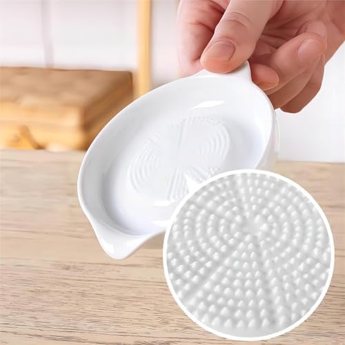 1 Pack Advanced Ceramic Grater Plate for Ginger, Garlic, Onion, Cheese, Lemon, Chocolate, Vegetables and Fruits in Kitchen, White, 6 Inches