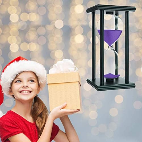 Lodunsyr 60 Minutes Hourglass Sandglass Timer Sand Timer Clock 60 Min with Wooden Frame Home Decoration Office Ornament Wooden Frame Kitchen Timer Purple 1 Hour