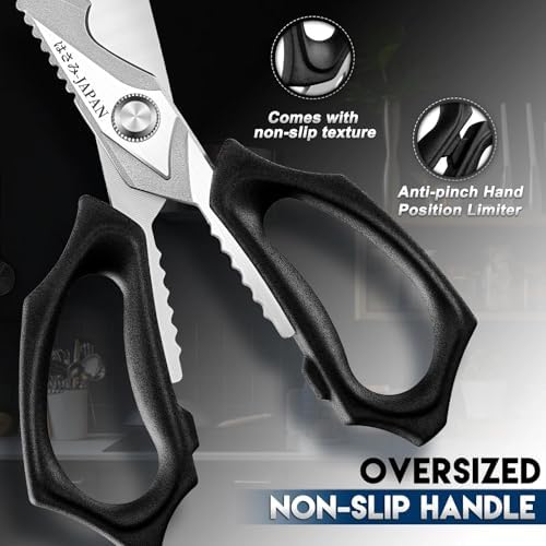 Purple Dragon Kitchen Scissors for Food - Heavy Duty Kitchen Shear Sliver