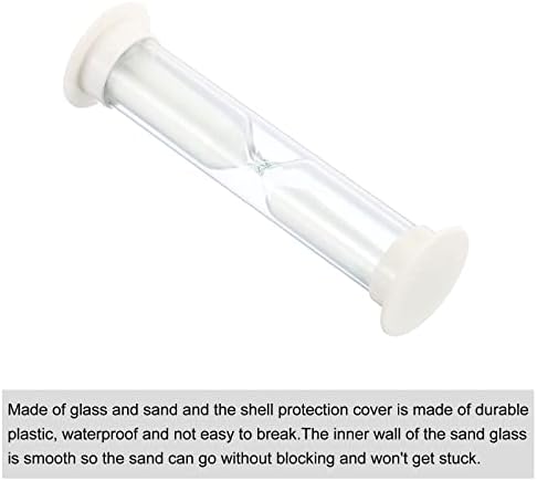 PATIKIL 3 Minute Sand Timer, 4Pcs Small Sandy Clock with Plastic Cover, Count Down Sand Glass for Games, Kitchen, Party Favors DIY Decoration, White