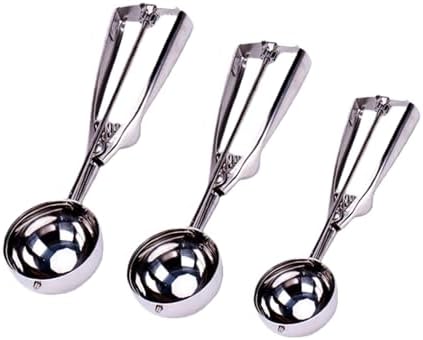 Ice Cream Scoop & Cookie Scoop Set – Multi-Purpose Stainless Steel Baking Scoops for Cookie Dough, Cupcakes & Portioning, 8.27 x 1.57 x 1.57 Inches (Mix 3)