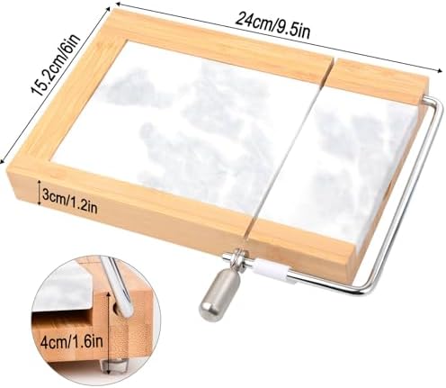 Marble Cheese Slicer,Separable Duty Cheese Cutter 9.5“ x 6”,Polished Cheese Slicer surfaces,Easy to Clean,Great for Cutting Cubes of Cheese,Butter and Other Appetizers (White Gray)