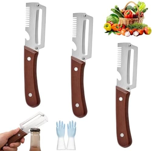 Multi-functional Vegetable Peeler for Kitchen, julienne peeler stainless steels, Multi Function Peeler Knife Set, Serrated Peeling Knife Peeler (A-3pcs)