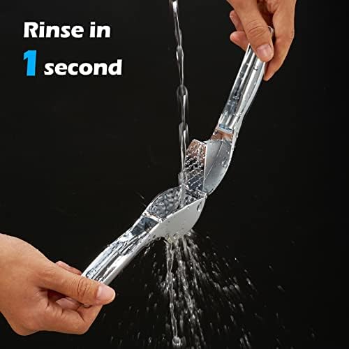 FREETOO Garlic Press, Garlic Mincer Large-Capacity Garlic Crusher, Rustproof & Heavy-duty Ginger Crusher, Easy Clean & Dishwasher Safe, Ginger Press Design for Extracts More Garlic Paste Per Clove
