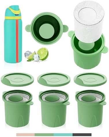 Ice Molds for Owala 24-40oz, Set of 3, Food-Grade Soft Silicone, No White Residue, Easy to Release, Straw Placement Compatible with Owala FreeSip, Keeps Drinks Cold Longer (Green)