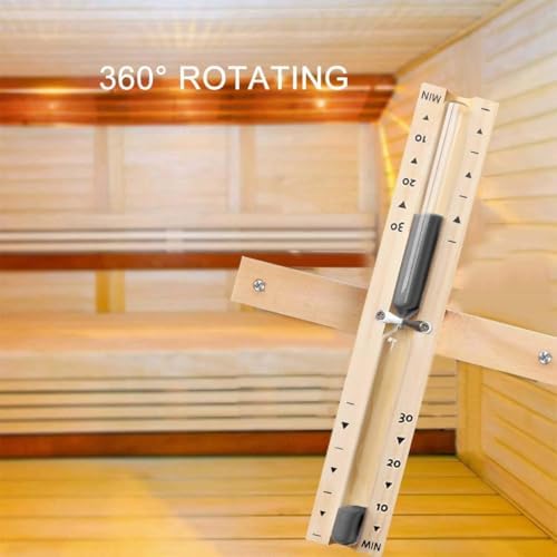 Sauna 30 Minute Sand Timer, 30 Min Wooden Sauna Hourglass Black Sand Watch, Rotating Sand Clock, Reloj De Arena, Hear Resistant Wood Hour Glass Sandglass, SPA Room