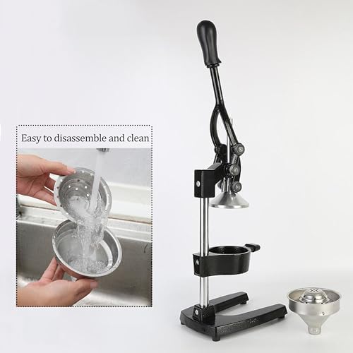 LIU&LIU Citrus Juicer,Manual Citrus Juicer with Conical Pressure Plates,Hand Juice Extractor for Home,Café,Bar,Black