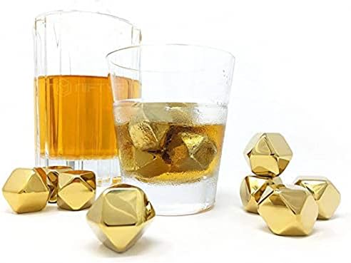 Stainless Steel Rhombus Shaped Whiskey Stones Set Reusable Chilling Rocks Ice Stones Gift for Whiskey Lovers