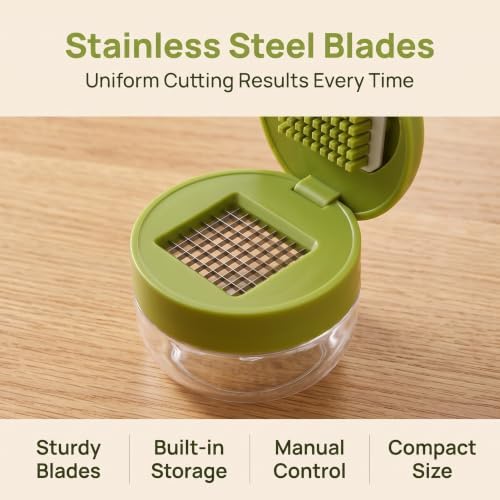 Garlic Press and Chopper, 2026 New Mini Garlic Press and Grinder for Kitchen, Portable Garlic Chopper Crusher Tool, Manual Garlic Cutter for Kitchen Cooking and Food Prep (2 Pack)