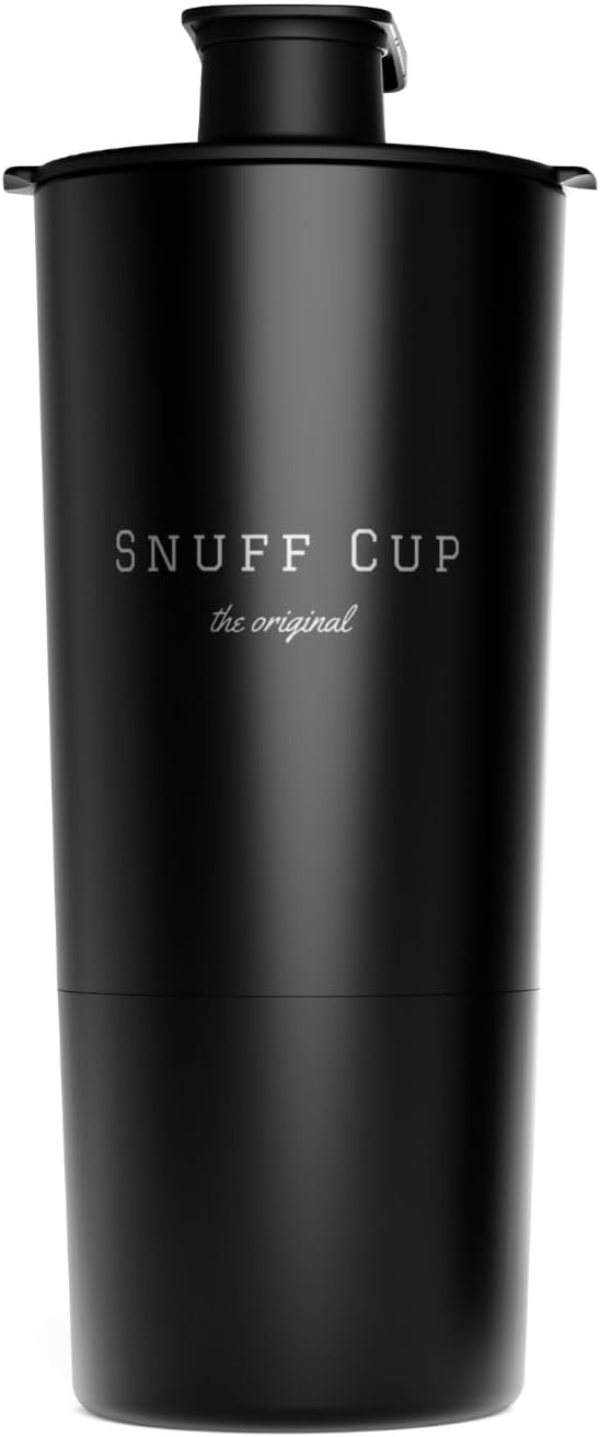 Snuff Cup Pro Spittoon with Discreet Storage fits Up to Three Oversized Cans, Portable Spit Cup with Built-in Can Opener (16 Ounce, Pro V3)