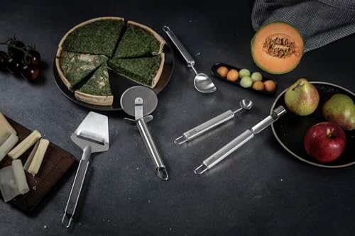 Kuhn Rikon Essential Pizza Cutter – Sharp Stainless Steel Wheel with Safety Guard – Effortless Slicing for Pizza, Flatbreads & Pastry